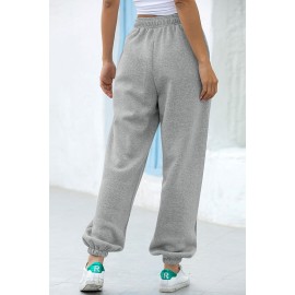 Gray Casual Loose High Waist Jogger Sweatpants