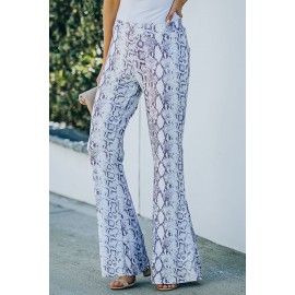 Snakeskin Print Wide Legs Pants