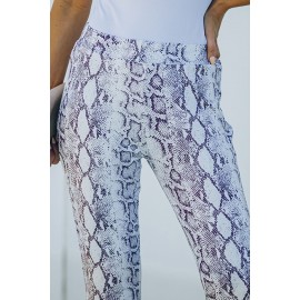 Snakeskin Print Wide Legs Pants