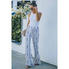 Snakeskin Print Wide Legs Pants