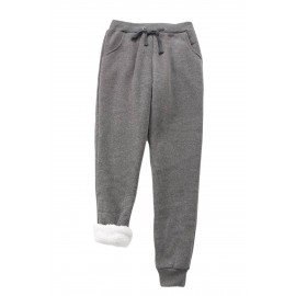 Dark Grey Athletic Sherpa Jogger Sweatpants