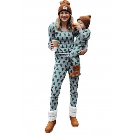 Parent-child Matching Mom's Christmas Trees Print Lounge Set