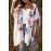 White Waterfall Short Sleeve Floral Print Cardigan
