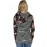 Floral Splice Black Striped Drawstring Hoodie