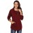 Burgundy Cowl Neck Kangaroo Pocket Pullover Top